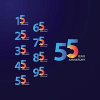 55 Years Anniversary Celebration Vector Template Design Illustration