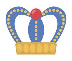 Fairy tale crown isolated on white background. Vector fantasy king or queen accessory. Sovereign authority symbol. Medieval fairytale royal jewelry icon. Cartoon magic object