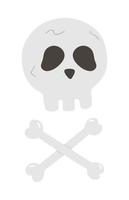 Ilustración de fiesta de Halloween con cráneo humano y huesos cruzados. esqueleto de vector. diseño de miedo para la fiesta de otoño de samhain. Carácter del día de todos los santos. vector