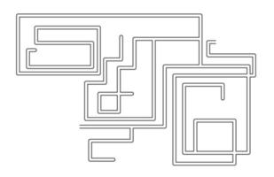 Vector maze template. Blank black and white labyrinth isolated on white background. Preschool printable educational activity or game sample.