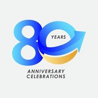 80 Years Anniversary Celebration Number Vector Template Design Illustration