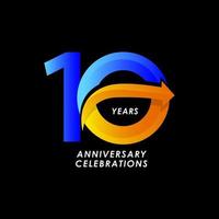 10 Years Anniversary Celebration Number Vector Template Design Illustration