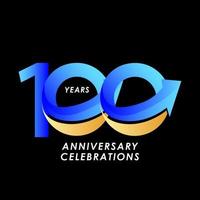 100 Years Anniversary Celebration Number Vector Template Design Illustration