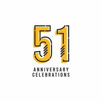 51 Years Anniversary Celebration Vector Template Design Illustration