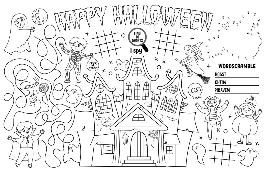 Halloween Dot To Dot Vector Art, Icons, and Graphics for Free Download