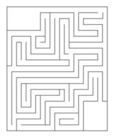 Vector maze template. Blank black and white labyrinth isolated on white background. Preschool printable educational activity or game sample.