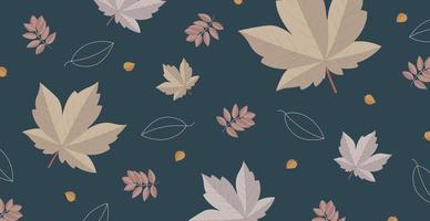 Abstract autumn web background template with many different leaves - Vector