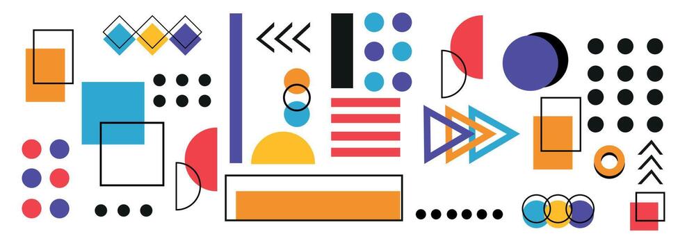 Abstract background with different geometric shapes - illustration vector