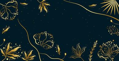 Abstract trendy panoramic background with floral and geometric elements. Web Template for Design - Vector