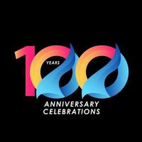 100 Years Anniversary Celebration Number Vector Template Design Illustration