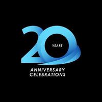 20 Years Anniversary Celebration Number Vector Template Design Illustration