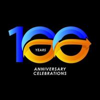 100 Years Anniversary Celebration Number Vector Template Design Illustration