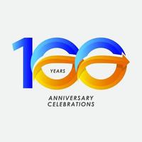 100 Years Anniversary Celebration Number Vector Template Design Illustration