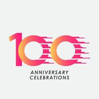 100 Years Anniversary Celebration Number Vector Template Design Illustration