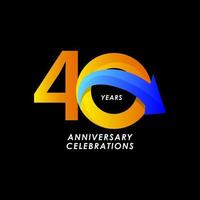 40 Years Anniversary Celebration Number Vector Template Design Illustration