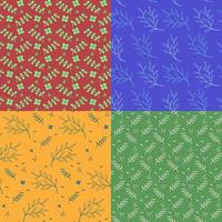 Four flower pattern background. Colorful rapport print. vector
