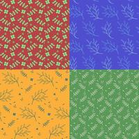 Four flower pattern background. Colorful rapport print. vector