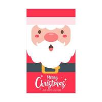 tarjeta de Navidad. santa establece plantilla de tarjeta de felicitación de navidad. vector