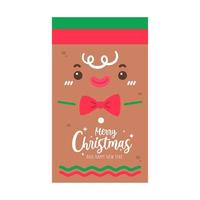 tarjeta de Navidad. santa establece plantilla de tarjeta de felicitación de navidad. vector