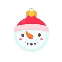 animal face christmas ball wearing a red woolen hat for decoration on Christmas vector