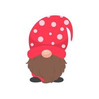 Christmas gnome. A little gnome wearing a red woolen hat. celebrate on christmas vector