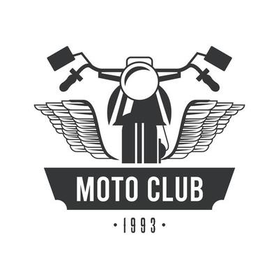 motorbike with wings emblem