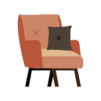 silla de casa con almohada vector