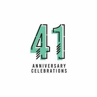 41 Years Anniversary Celebration Vector Template Design Illustration