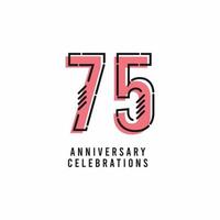 75 Years Anniversary Celebration Vector Template Design Illustration