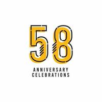 58 Years Anniversary Celebration Vector Template Design Illustration