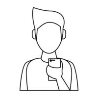 man using cellphone vector