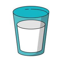 Milk glass cup cartoon isolated vector