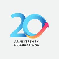 20 Years Anniversary Celebration Number Vector Template Design Illustration