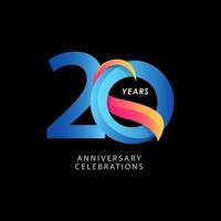 20 Years Anniversary Celebration Number Vector Template Design Illustration