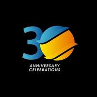 30 Years Anniversary Celebration Number Vector Template Design Illustration