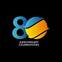 80 Years Anniversary Celebration Number Vector Template Design Illustration