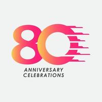 80 Years Anniversary Celebration Number Vector Template Design Illustration