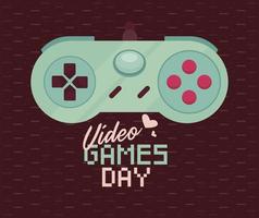 video games day label vector
