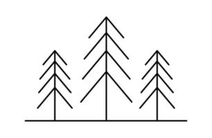 pines trees line style vector