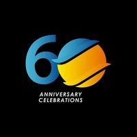 60 Years Anniversary Celebration Number Vector Template Design Illustration