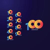 Ilustración de diseño de plantilla de vector de celebración de aniversario de 100 años