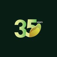 Ilustración de diseño de plantilla de vector de celebración de aniversario de 35 años