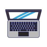 computer icon cartoon blue lines vector