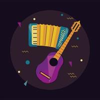 guitar and accordion vector