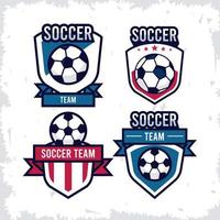 four soccer emblems vector