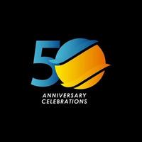 50 Years Anniversary Celebration Number Vector Template Design Illustration