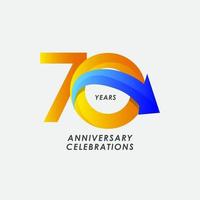 70 Years Anniversary Celebration Number Vector Template Design Illustration