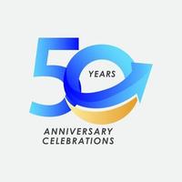 Ilustración de diseño de plantilla de vector de número de celebración de aniversario de 50 años