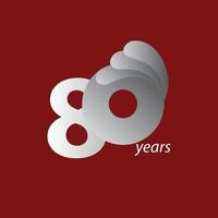 80 Years Anniversary Celebration Vector Template Design Illustration