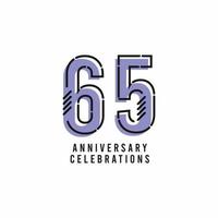 65 Years Anniversary Celebration Vector Template Design Illustration